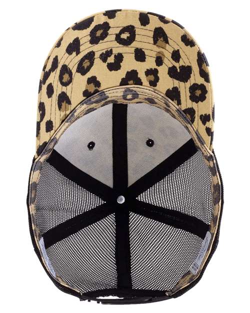 Infinity Her CHARLIE Women's Modern Trucker Cap #color_Leopard/ Black