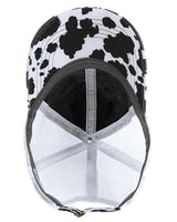 Infinity Her JANET Women's Printed Visor with Mesh Back Cap #color_Black/ Cow/ White
