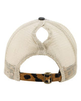 Infinity Her JANET Women's Printed Visor with Mesh Back Cap #color_Black/ Leopard/ Khaki