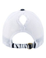 Infinity Her JANET Women's Printed Visor with Mesh Back Cap #color_Black/ Zebra/ White