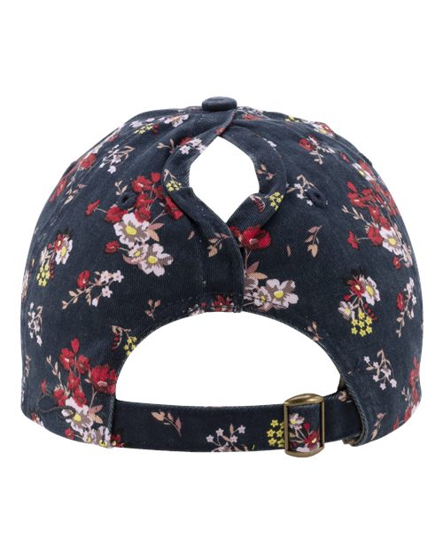 Infinity Her HATTIE Women's Garment-Washed Fashion Print Cap #color_Dark Navy/ Floral