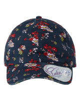 Infinity Her HATTIE Women's Garment-Washed Fashion Print Cap #color_Dark Navy/ Floral