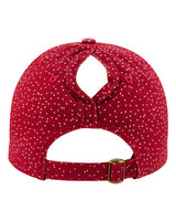 Infinity Her HATTIE Women's Garment-Washed Fashion Print Cap #color_Red/ White Polka Dots