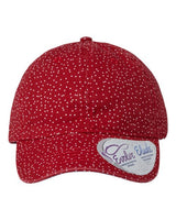 Infinity Her HATTIE Women's Garment-Washed Fashion Print Cap #color_Red/ White Polka Dots