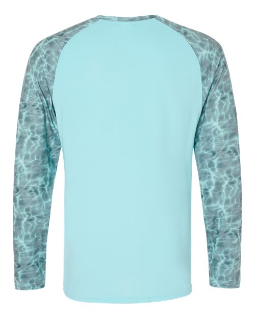 Paragon 231 Panama Colorblocked Long Sleeve T-Shirt #color_Grey Aqua Water