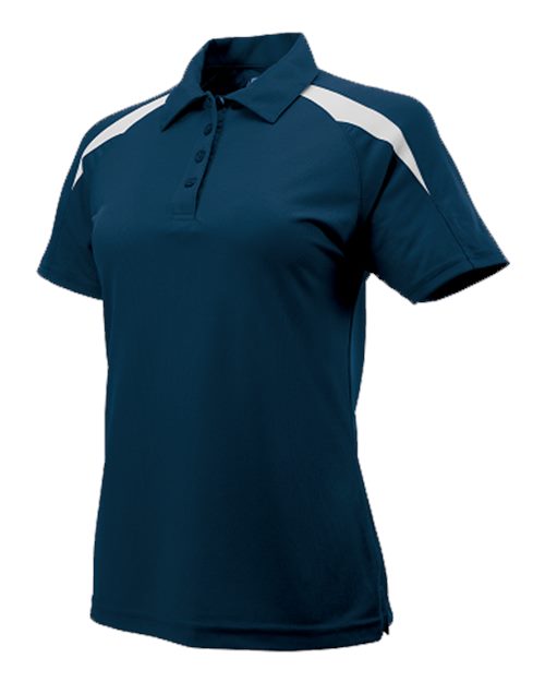 Paragon 106 Women's Contrast Insert Mesh Polo #color_Navy/ White