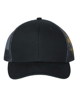 Kati S700M Printed Mesh Trucker Cap #color_Black/ Black/ Fleur De Lis