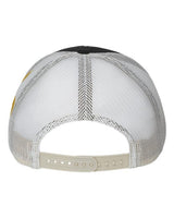 Kati S700M Printed Mesh Trucker Cap #color_Black/ Vegas Gold/ Fleur De Lis