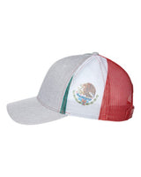 Kati S700M Printed Mesh Trucker Cap #color_Heather Grey/ Red/ Mexico Flag