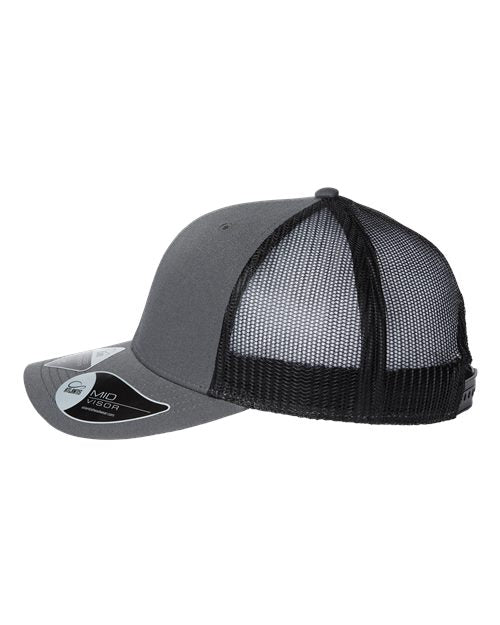 Atlantis Headwear BRYCE Sustainable Trucker Cap #color_Dark Grey/ Black