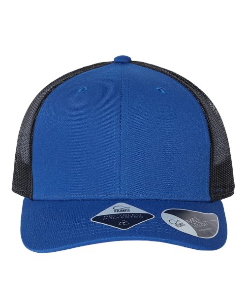 Atlantis Headwear BRYCE Sustainable Trucker Cap #color_Royal/ Black