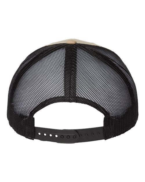 Atlantis Headwear BRYCE Sustainable Trucker Cap #color_Khaki/ Black