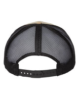 Atlantis Headwear BRYCE Sustainable Trucker Cap #color_Khaki/ Black