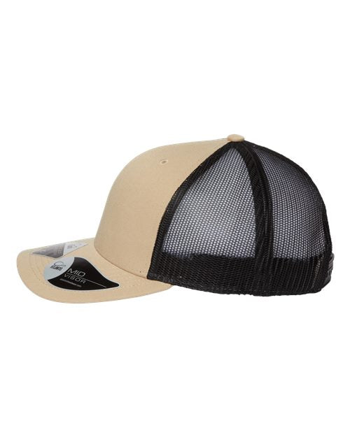 Atlantis Headwear BRYCE Sustainable Trucker Cap #color_Khaki/ Black