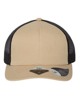 Atlantis Headwear BRYCE Sustainable Trucker Cap #color_Khaki/ Black