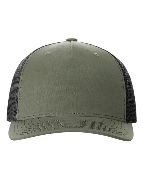 Richardson 112FP Five-Panel Trucker Cap #color_Loden Green/ Black