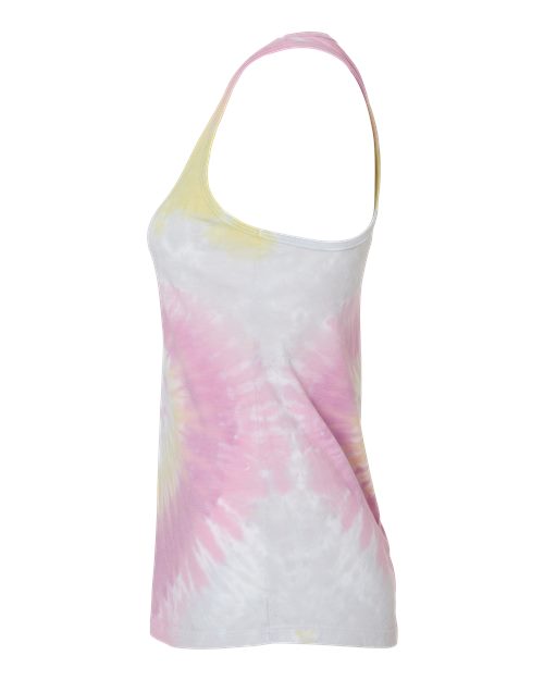 Colortone 3400 Women's Tie-Dyed Racerback Tank Top #color_Desert Rose