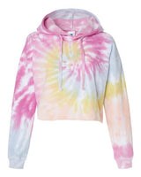 Colortone 8333 Women's Tie-Dyed Crop Hooded Sweatshirt #color_Desert Rose
