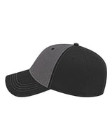 CAP AMERICA i1002 Relaxed Golf Dad Hat #color_Dark Grey/ Black