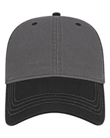 CAP AMERICA i1002 Relaxed Golf Dad Hat #color_Dark Grey/ Black