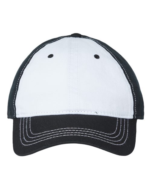 CAP AMERICA i1002 Relaxed Golf Dad Hat #color_White/ Black