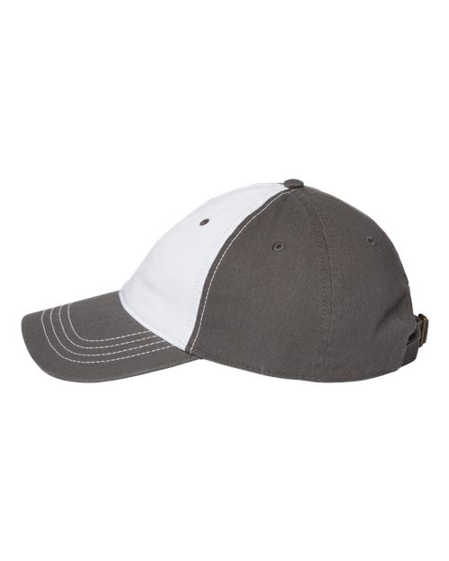 CAP AMERICA i1002 Relaxed Golf Dad Hat #color_White/ Dark Grey