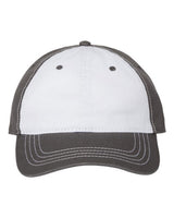CAP AMERICA i1002 Relaxed Golf Dad Hat #color_White/ Dark Grey