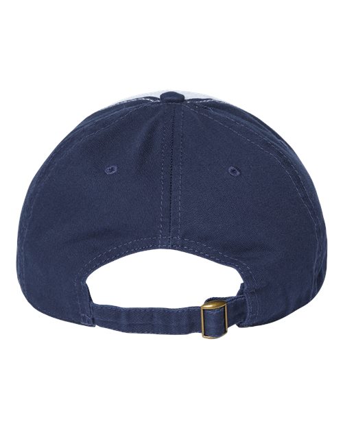 CAP AMERICA i1002 Relaxed Golf Dad Hat #color_White/ Light Navy