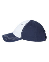 CAP AMERICA i1002 Relaxed Golf Dad Hat #color_White/ Light Navy