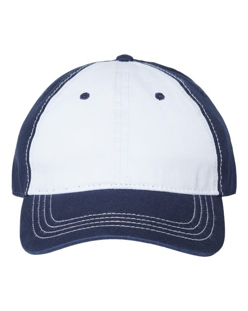 CAP AMERICA i1002 Relaxed Golf Dad Hat #color_White/ Light Navy