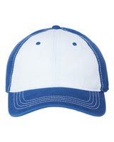 CAP AMERICA i1002 Relaxed Golf Dad Hat #color_White/ Royal