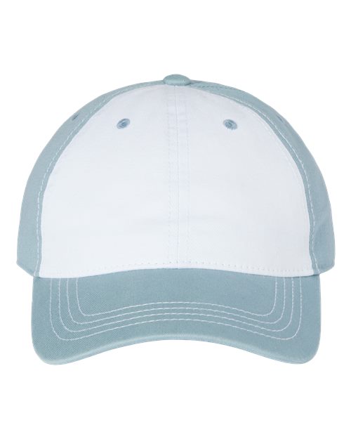 CAP AMERICA i1002 Relaxed Golf Dad Hat #color_White/ Smoke Blue