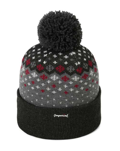 Imperial 6017 The Baniff Cuffed Beanie #color_Black Heather