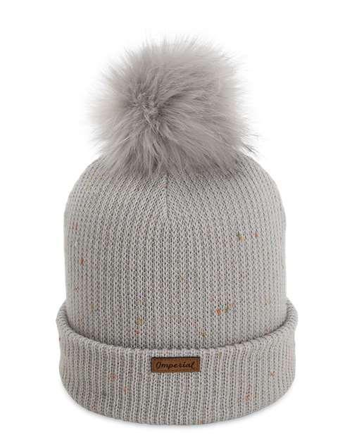 Imperial 6014 The Montage Pom Cuffed Beanie #color_Light Grey