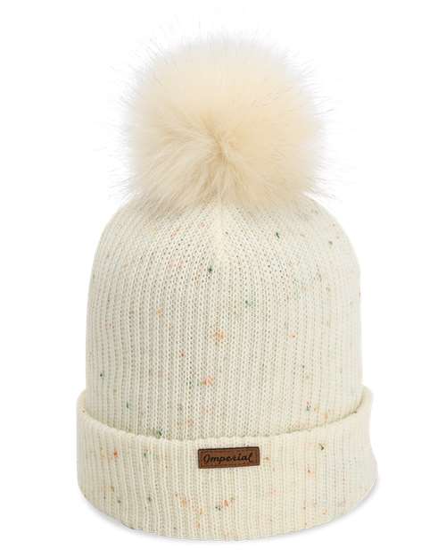 Imperial 6014 The Montage Pom Cuffed Beanie #color_Putty