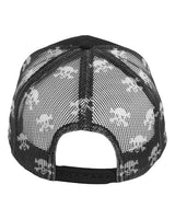 Kati S700M Printed Mesh Trucker Cap #color_Black/ Black/ Skull