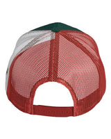 Kati S700M Printed Mesh Trucker Cap #color_Dark Green/ Red/ Mexico Flag