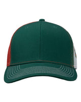 Kati S700M Printed Mesh Trucker Cap #color_Dark Green/ Red/ Mexico Flag