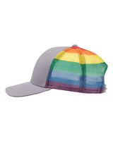 Kati S700M Printed Mesh Trucker Cap #color_Grey/ Rainbow