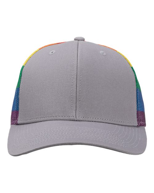 Kati S700M Printed Mesh Trucker Cap #color_Grey/ Rainbow