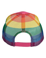 Kati S700M Printed Mesh Trucker Cap #color_Hot Pink/ Rainbow
