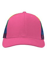 Kati S700M Printed Mesh Trucker Cap #color_Hot Pink/ Rainbow