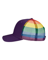 Kati S700M Printed Mesh Trucker Cap #color_Purple/ Rainbow