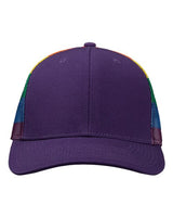 Kati S700M Printed Mesh Trucker Cap #color_Purple/ Rainbow