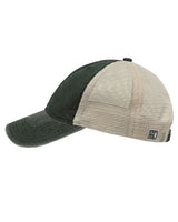The Game GB460 Pigment-Dyed Trucker Cap #color_Bottle Green/ Stone