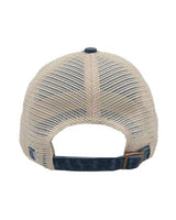 The Game GB460 Pigment-Dyed Trucker Cap #color_Navy/ Stone