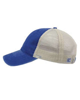 The Game GB460 Pigment-Dyed Trucker Cap #color_Royal/ Stone