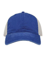 The Game GB460 Pigment-Dyed Trucker Cap #color_Royal/ Stone