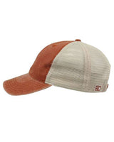 The Game GB460 Pigment-Dyed Trucker Cap #color_Texas Orange/ Stone