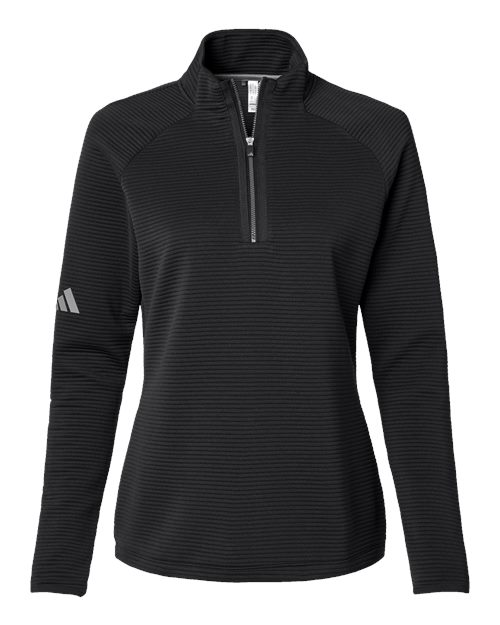 Adidas A589 Women's Spacer Quarter-Zip Pullover #color_Black